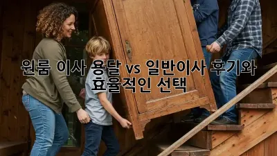 원룸 이사, 용달 vs 일반이사: 후기와 효율적인 선택