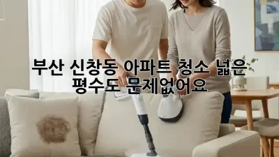 부산 신창동 아파트 청소, 넓은 평수도 문제없어요!